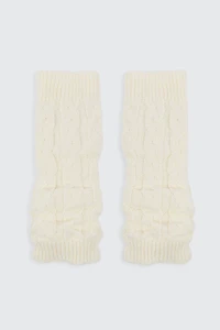 Ardene Kids Cable Knit Leg Warmers in White | 100% Acrylic