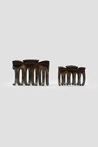 Ardene 2-Pack of Hair Claws in Brown