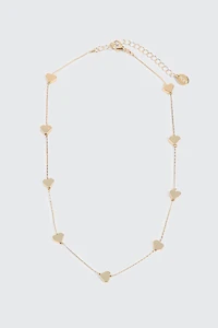 Ardene All Around Mini Metallic Heart Necklace in Gold