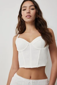 Ardene Ultra Crop Bustier in White | Size | Cotton/Elastane