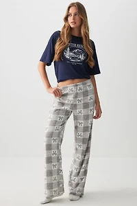 Ardene SUNDAYSOFT Flared PJ Pants in Light | Size | Polyester | Eco-Conscious