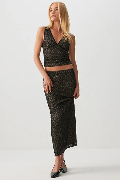 Camisole plongeante en dentelle