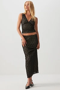 Camisole plongeante en dentelle