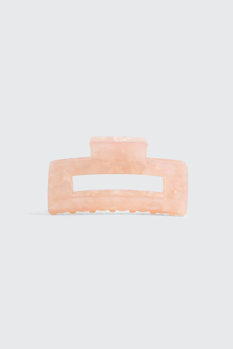 Ardene Rectangular Cutout Hair Claw in Light Pink