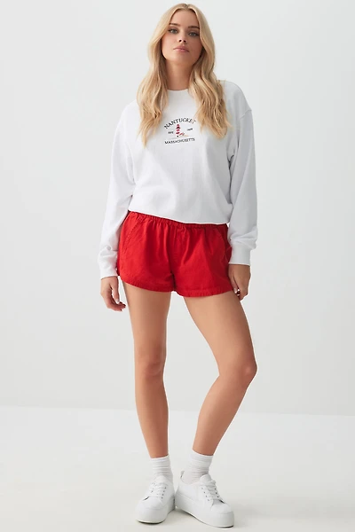 Ardene Smocked Waist Shorts in Red | Size | 100% Cotton