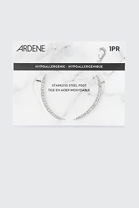 Ardene Small Stone Crawler Earrings in Silver | Stainless Steel