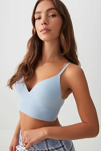Ardene Everyday Seamless Push Up Bralette in Light Blue | Size | Nylon/Elastane | Eco-Conscious