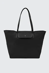 Ardene Nylon Tote Bag in Black | Faux Leather/Polyester | Eco-Conscious