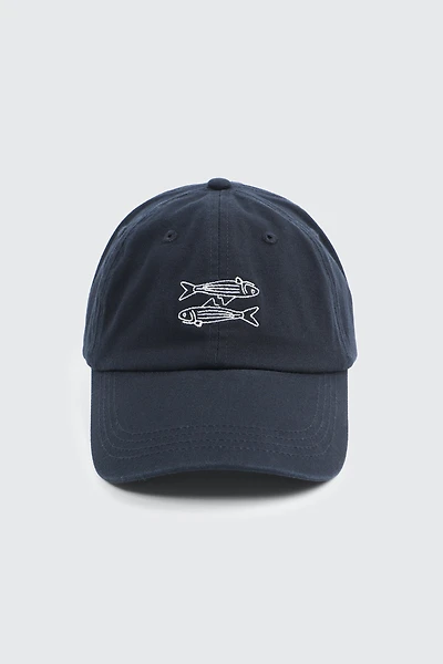 Ardene Cap with Sardine Embroideries in Dark Blue | 100% Cotton