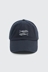 Ardene Cap with Sardine Embroideries in Dark Blue | 100% Cotton