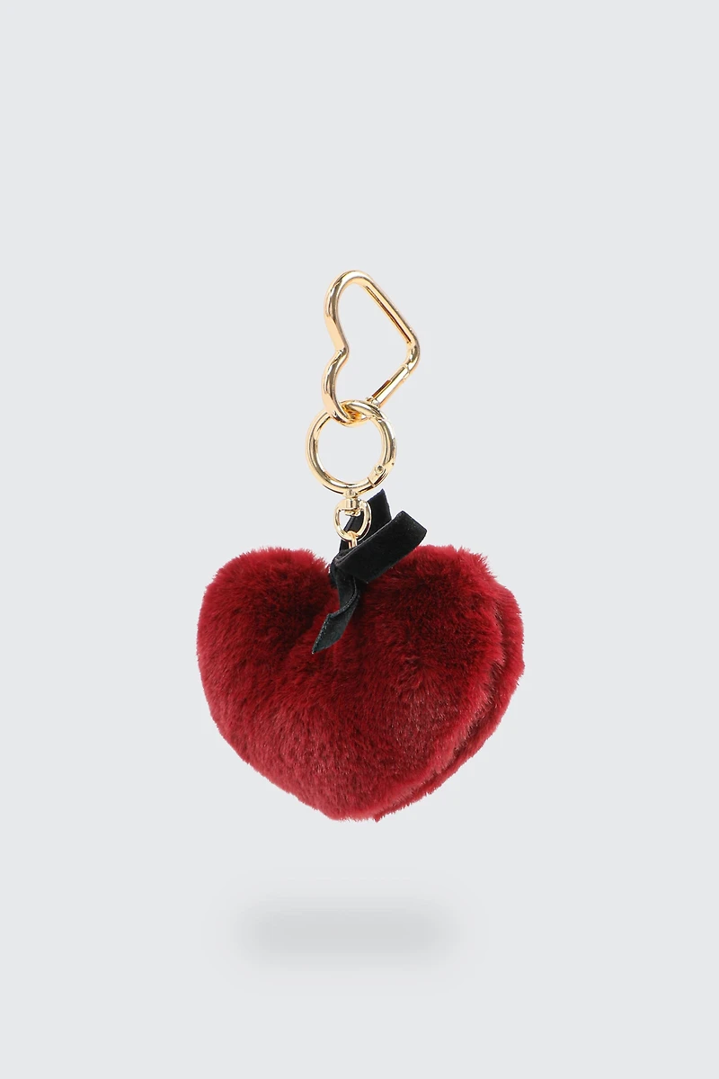 Ardene Plushie Heart Charm in Burgundy