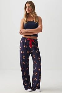 Ardene HUSHKNIT Flared PJ Pants in Dark | Size | Polyester/Elastane | Eco-Conscious