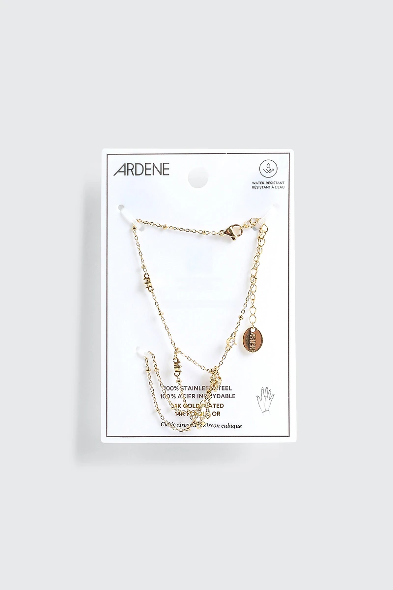 Ensemble bracelet et bague plaqué or 14K