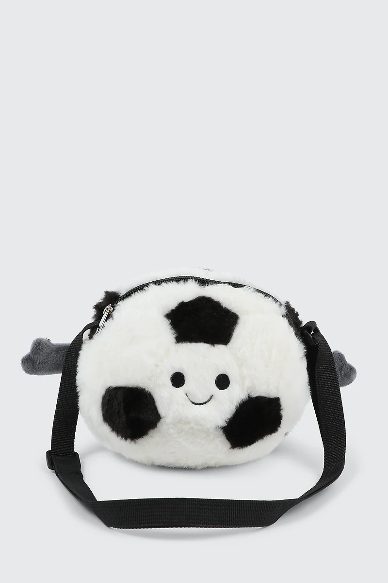 Ardene Kids Plush Mini Crossbody Bag in White | Polyester
