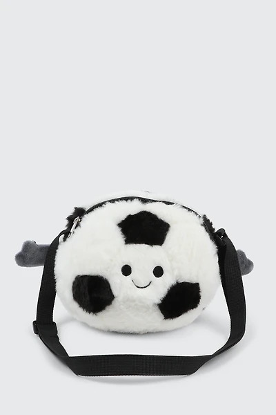 Ardene Kids Plush Mini Crossbody Bag in White | Polyester
