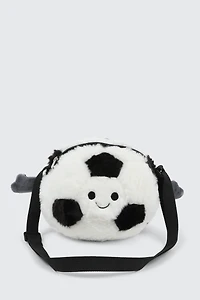 Ardene Kids Plush Mini Crossbody Bag in White | Polyester