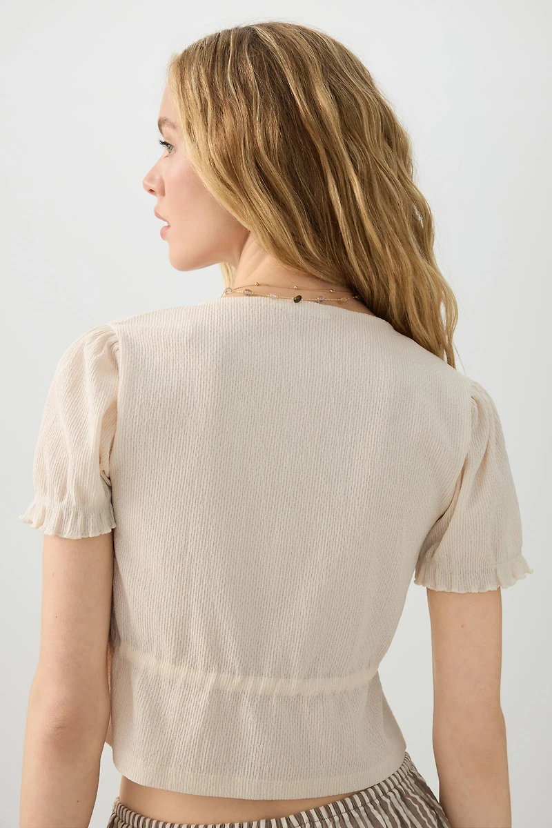 Cardigan court à nouer