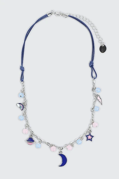 Ardene Kids Celestial Necklace in Dark Blue