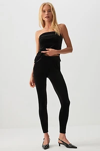 Ardene Velvet Leggings in Black | Size | Polyester/Elastane