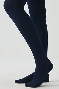 Ardene Fleece Lined Microfiber Tights in Dark Blue | Size | Polyester/Nylon/Spandex