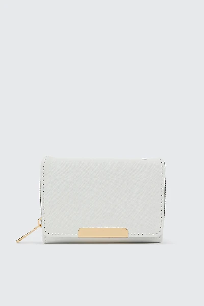Ardene Small Folded Wallet in White | Faux Leather/Polyester