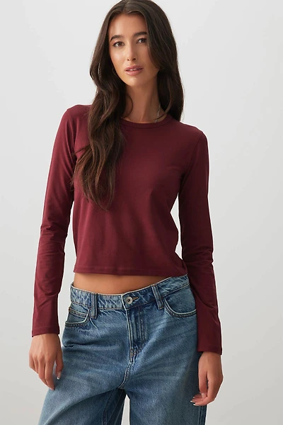 Ardene Effortless Everyday Long Sleeve T-Shirt in | Size | Cotton/Elastane | Eco-Conscious