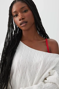 Chandail à épaules dénudées en tricot torsad