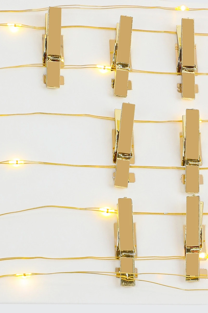 Ardene LED String Lights with Pins in Gold