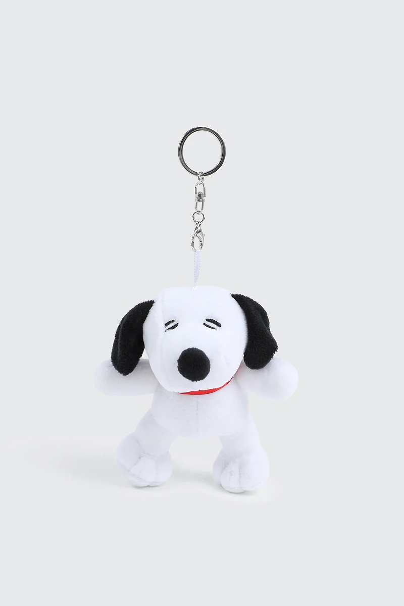 Ardene Snoopy Plushie Bag Charm in White