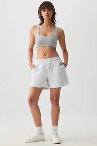 Ardene MADESOFT Fleece Midi Sweatshorts in Saltstone Grey | Size | Polyester/Cotton