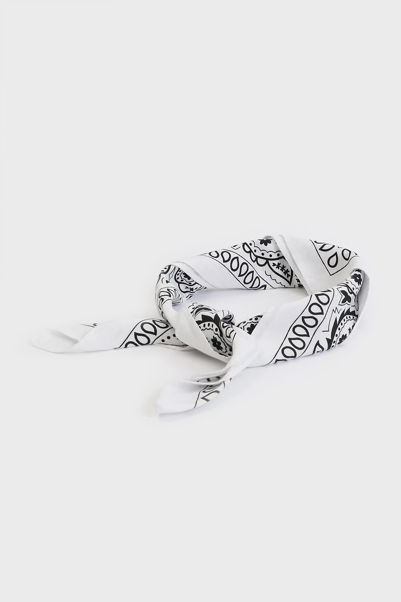 Ardene Paisley Bandana in White | Polyester