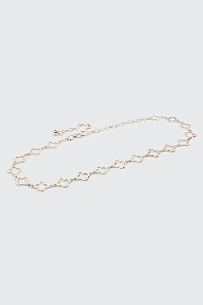 Ardene Clover Chain Belt in Gold