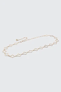 Ardene Clover Chain Belt in Gold