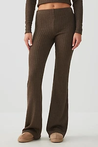Pantalon évasé en tricot torsadé