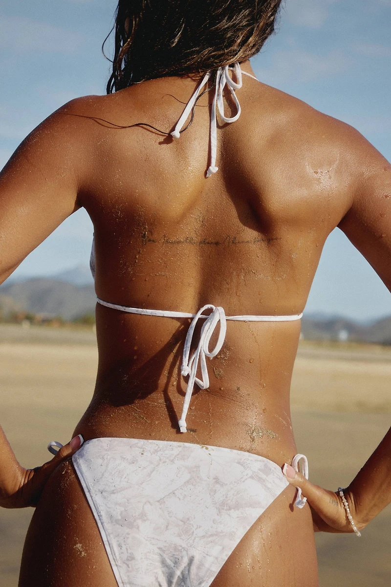 Haut de maillot triangle feuillage