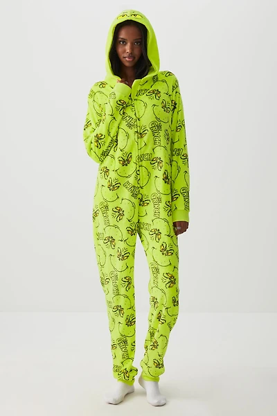 Ardene The Grinch Onesie in Light Green | Size | Polyester