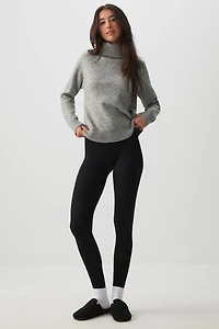 Ardene Seamless Ribbed Leggings in Black | Size | Polyester/Nylon/Elastane | Eco-Conscious
