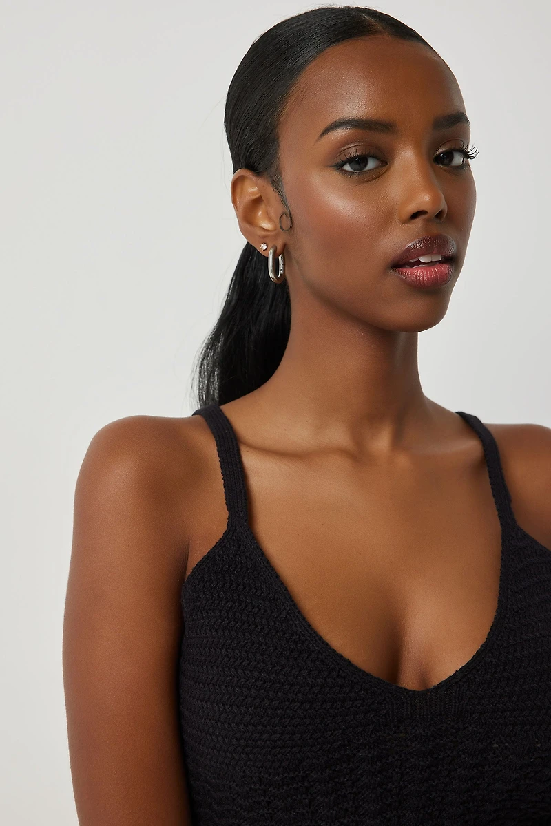 Camisole courte en tricot à col V