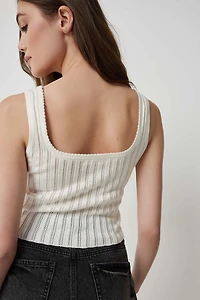 Camisole en tricot pointelle à fronces