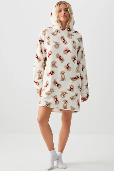 Ardene SUNDAYSOFT Loungy Hoodie in Beige | Size | Polyester | Eco-Conscious