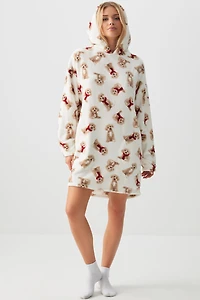 Ardene SUNDAYSOFT Loungy Hoodie in Beige | Size | Polyester | Eco-Conscious