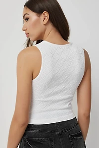Camisole col rond à motif diamant