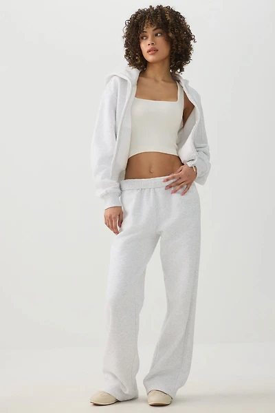 Ardene MADESOFT Fleece Straight Leg Sweatpants in Morning Fog | Size | Polyester/Cotton | Eco-Conscious