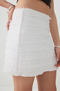 Minijupe tube à volants