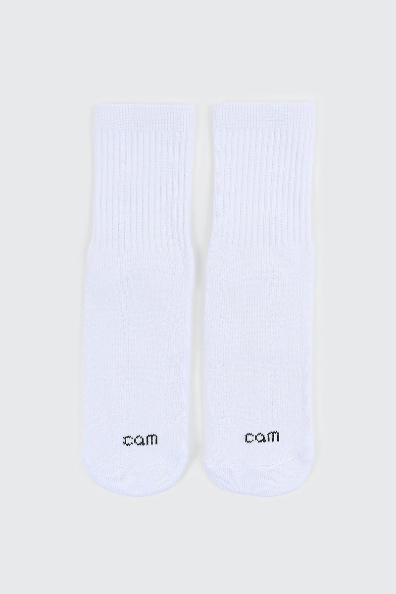 Ardene camactive Rib Crew Socks in White | Size | Polyester/Spandex
