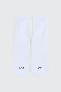 Ardene camactive Rib Crew Socks in White | Size | Polyester/Spandex