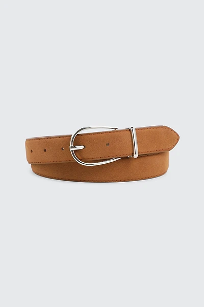Ardene Faux Suede Thin Buckle Belt in Brown | Size