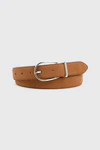Ardene Faux Suede Thin Buckle Belt in Brown | Size