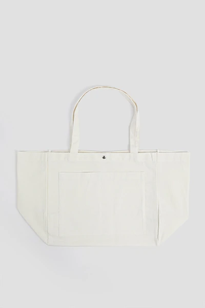 Ardene Large Canvas Tote Bag in White | Polyester | Eco-Conscious