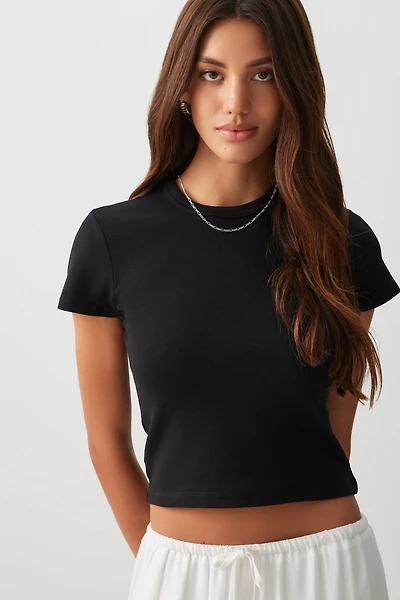 Ardene Short Crew Neck T-Shirt in | Size | 100% Cotton